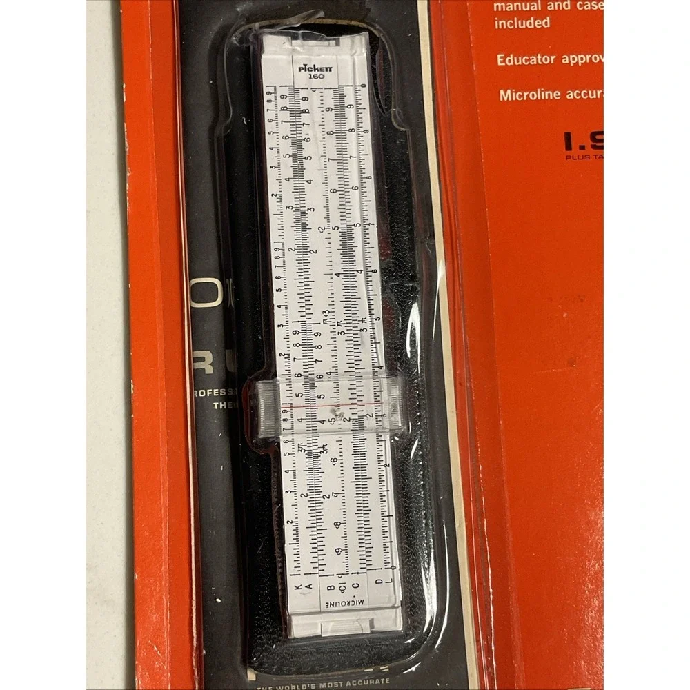 Vintage 2PC Pickett 160 Microline Plastic Slide Rule w/Case New In Orig Package